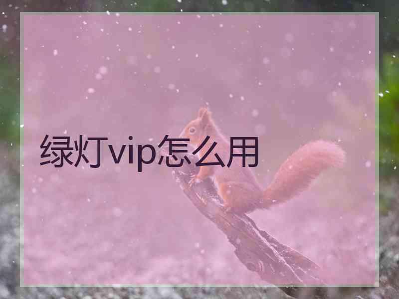 绿灯vip怎么用