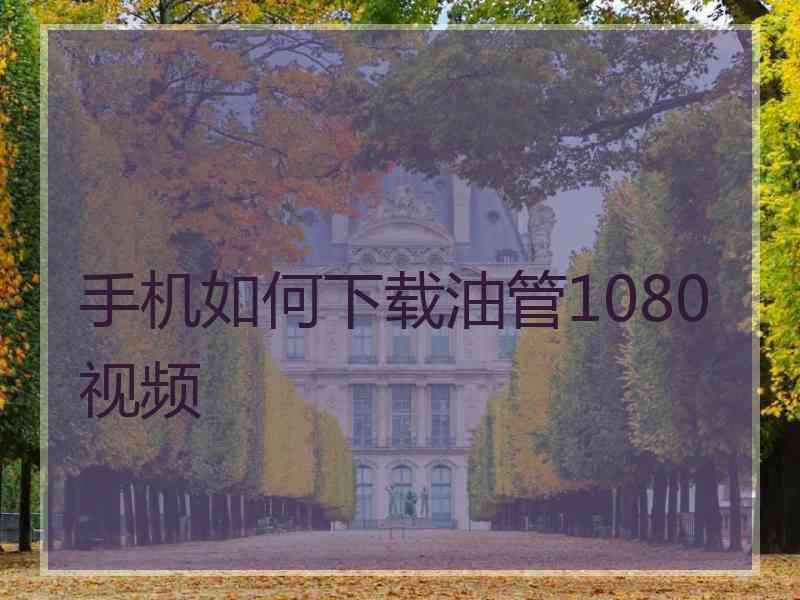 手机如何下载油管1080视频