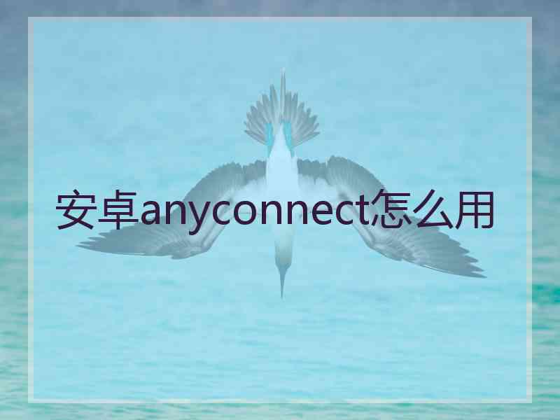 安卓anyconnect怎么用