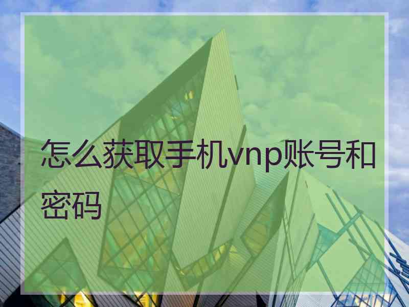 怎么获取手机vnp账号和密码