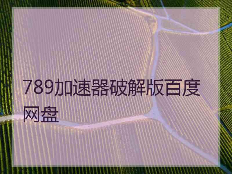 789加速器破解版百度网盘