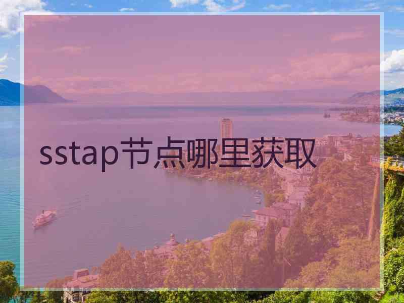 sstap节点哪里获取