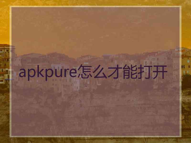 apkpure怎么才能打开