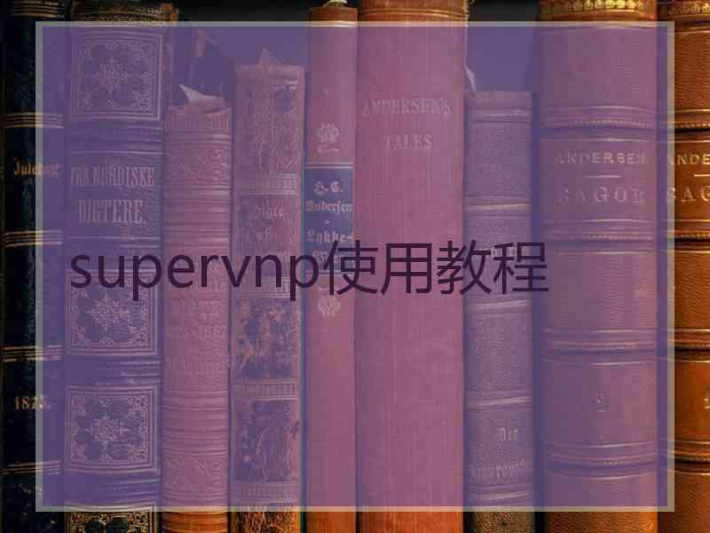 supervnp使用教程