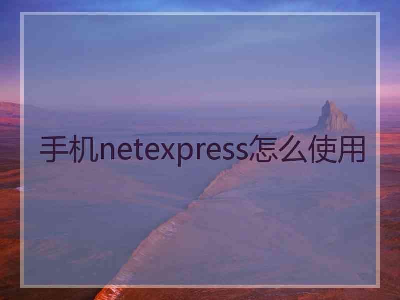 手机netexpress怎么使用