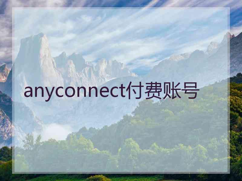 anyconnect付费账号