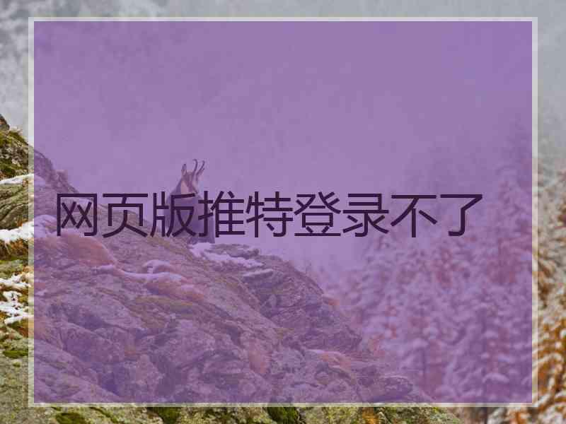 网页版推特登录不了