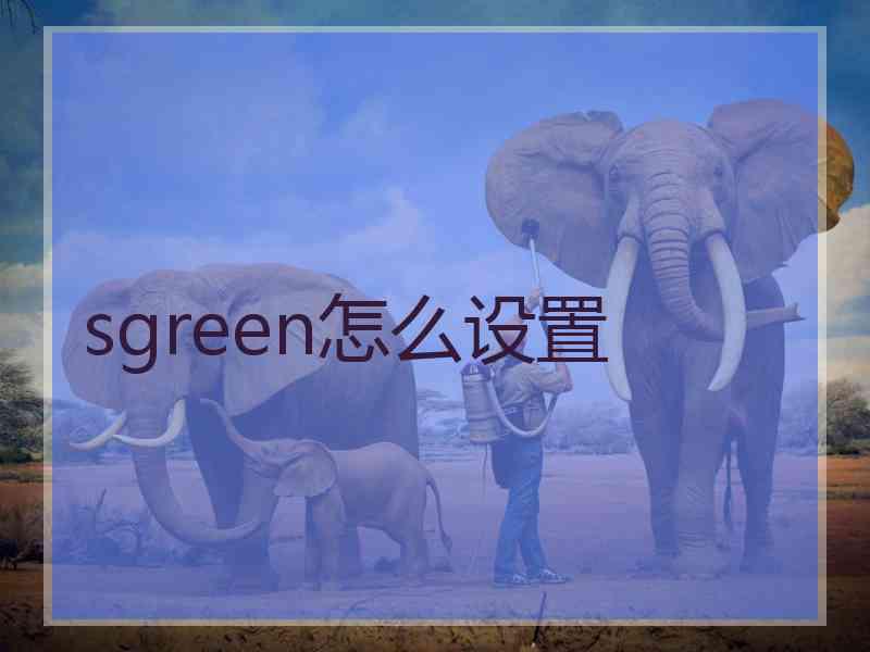 sgreen怎么设置