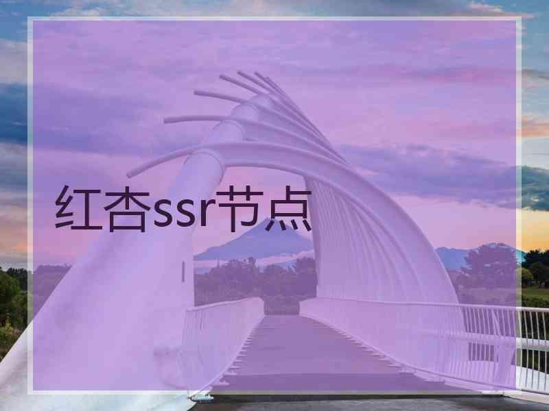 红杏ssr节点