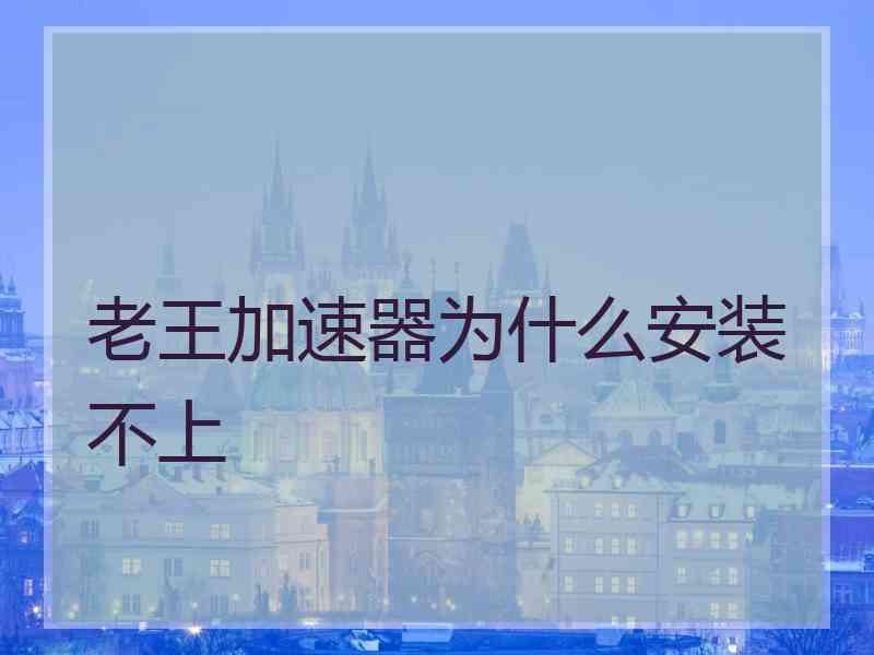 老王加速器为什么安装不上