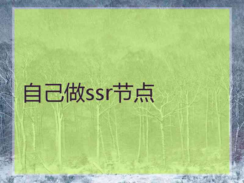 自己做ssr节点