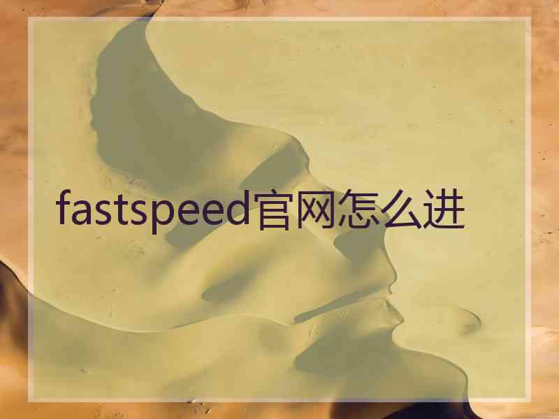 fastspeed官网怎么进