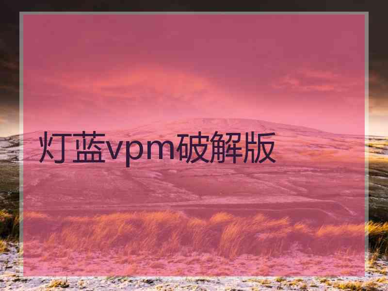 灯蓝vpm破解版