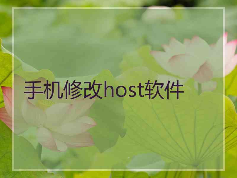 手机修改host软件