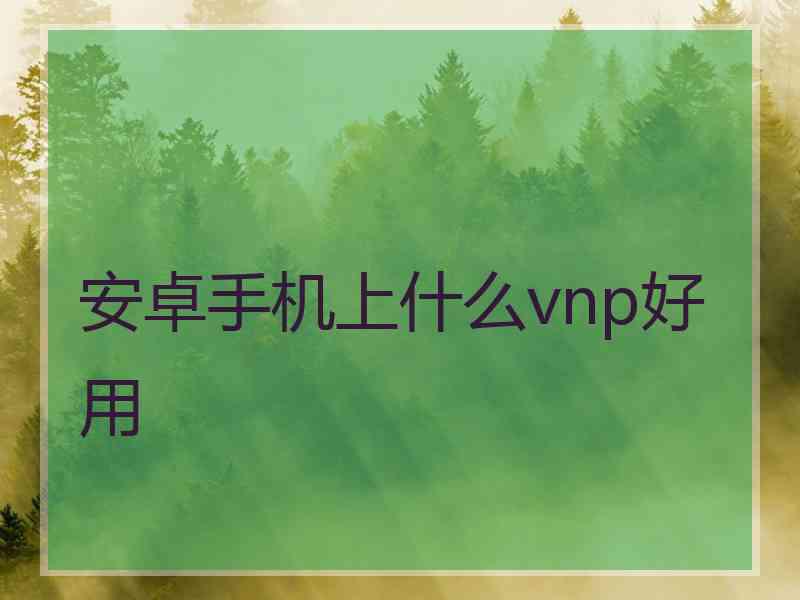 安卓手机上什么vnp好用