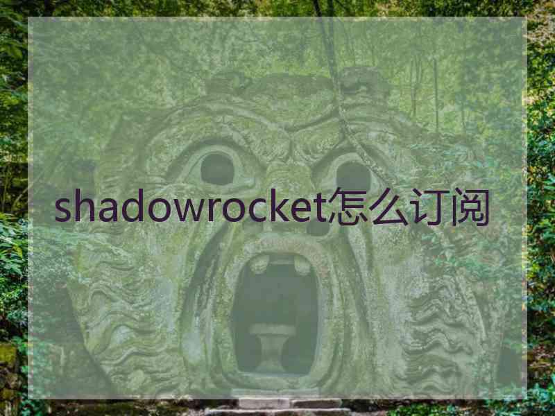 shadowrocket怎么订阅