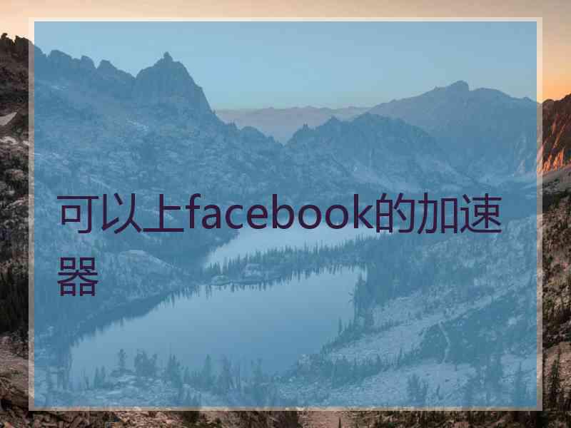 可以上facebook的加速器